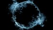 © Chimpanzky  - circle of white smoke on black background, product presentation and advertising backdrop