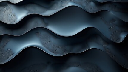 Poster - Abstract Dark Waves Displaying Fluid Movement and Texture in a Dim Light Environment