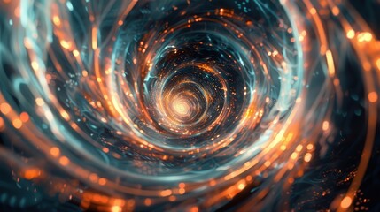 Aufkleber - Digital 3D vortex with swirling patterns and light effects, creating a mesmerizing and hypnotic background for visuals.
