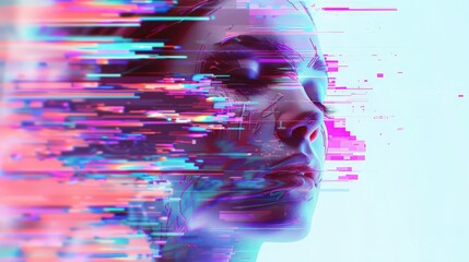 Poster - Digital glitches distort reality, offering a glimpse into the surreal and the unknown