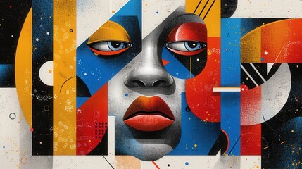 Leinwandbilder - Discover abstract illustrations that blend geometric precision with organic fluidity