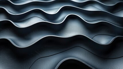 Poster - Intricate Patterns of Darkly Textured Waves Forming a Unique Surface Design