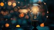 © Olha Yavorska - a conceptual image showcasing a light bulb as a metaphor for an innovative breakthrough smart idea