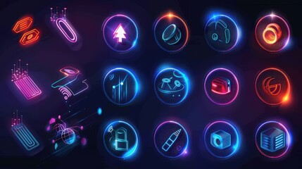 Poster - Discover the innovation of modern icons that represent cutting-edge technology and futuristic concepts