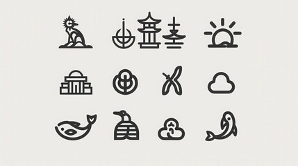 Poster - Discover the power of simplicity in modern icons that convey meaning with clean lines and shapes.