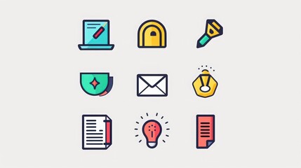 Poster - Discover the power of simplicity in modern icons that convey meaning with clean lines and shapes.