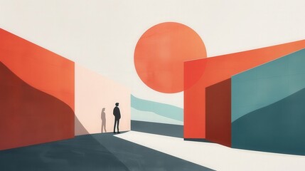 Poster - Discover the simplicity of abstract illustrations, where minimalism speaks volumes through subtle design