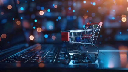 Poster - E-commerce technology, showcasing online shopping and digital transactions
