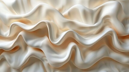 Poster - Elegant Textured Fabric in Soft Waves Displaying Subtle Colors in Natural Light