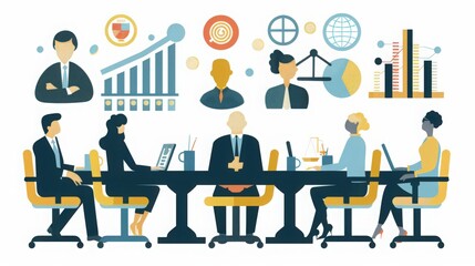Aufkleber - Embrace corporate governance icons, featuring board governance, ethics,