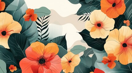 Poster - floral vectors that blend geometric shapes with organic forms for unique designs.