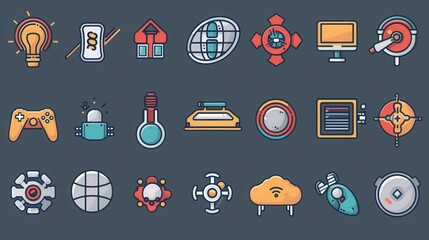 Fototapete - future with modern icons that symbolize innovation and cutting-edge technology.
