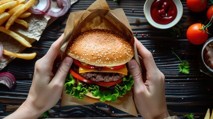 Sticker - The cheeseburger with fries