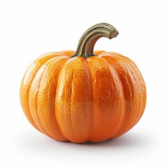 Pumpkin lantern on solid white background, single object