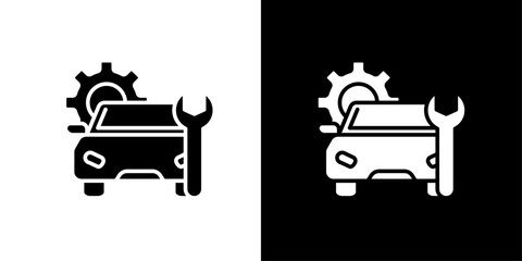 Poster - Car mechanic icon Flat vector set outline