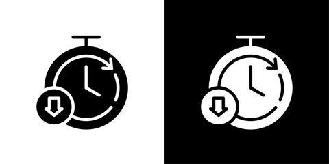 Poster - Down time icon Flat vector set outline