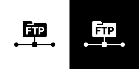 Fototapete - FTP icon Flat vector set outline