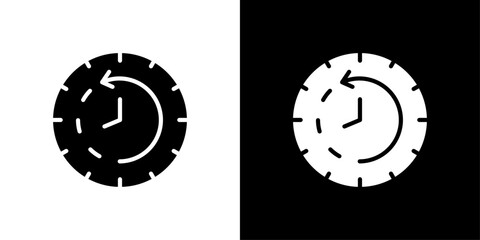 Poster - Past time icon Flat vector set outline