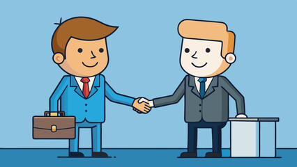 Wall Mural - businesspeople handshaking after negotiation vector illustration