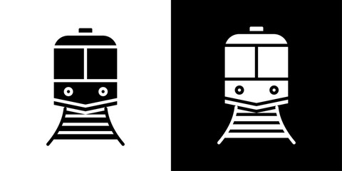 Wall Mural - Train icon Flat vector set outline