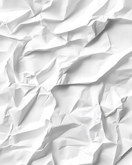 Poster - High Contrast White Crumpled and Creased Paper Poster Texture