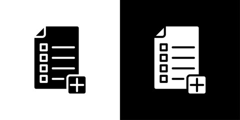 Poster - Add document icon Flat vector set outline
