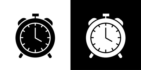 Poster - Alarm clock icon Flat vector set outline