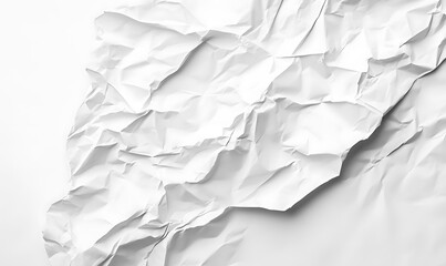 Poster - High Contrast White Crumpled and Creased Paper Poster Texture