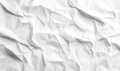 Poster - High Contrast White Crumpled and Creased Paper Poster Texture
