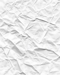 Poster - High Contrast White Crumpled and Creased Paper Poster Texture