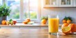 © lapeepon - Glass of orange juice on kitchen table with natural light , orange juice, glass, kitchen, table, drink, refreshment, morning