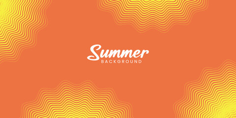 Poster - Landscape Summer background with wavy line. Vector illustration