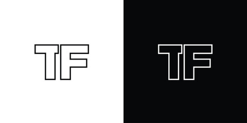 Wall Mural - Letter T and F, TF logo design template. Minimal monogram initial based logotype.