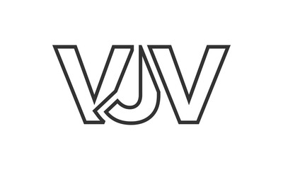 Poster - VJV logo design template with strong and modern bold text. Initial based vector logotype featuring simple and minimal typography. Trendy company identity.