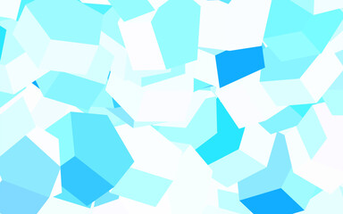 Poster - light blue vector texture with colorful hexagons.