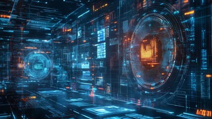 Aufkleber - The digital marketplace interface showcases personal data profiles, emphasizing the importance of secure data exchange and user privacy in a connected world