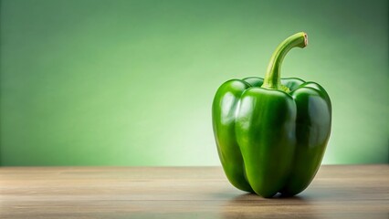 Wall Mural - Green pepper isolated on background, green, pepper, vegetable, organic, fresh, healthy, ingredient, vegan, cooking, food, natural