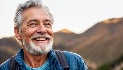 Wall Mural - Happy Senior Man Enjoying Nature