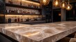© Elmira - A stylish home bar showcases a pristine marble countertop and warm pendant lighting, creating an inviting atmosphere for evening gatherings