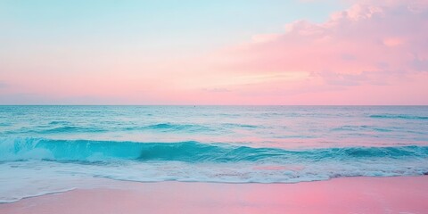 Wall Mural - Pink and Blue Sunset Ocean