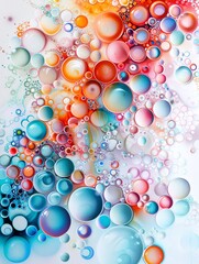 Poster - Bubbles merging to create intricate designs, organic shapes, whimsical and detailed. ,