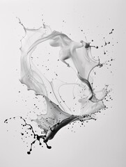 Poster - ink drops in water forming complex fractal shapes, organic shapes, artistic and fluid. ,