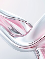 Poster - Fluid shapes in metallic colors, organic shapes, dynamic and futuristic. ,