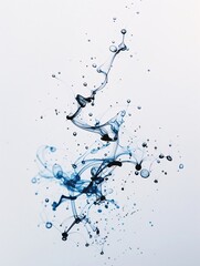 Poster - ink spreading in water creating tree-like patterns, organic shapes, artistic and fluid. ,