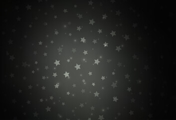 Wall Mural - Dark Gray vector pattern with christmas snowflakes, stars.