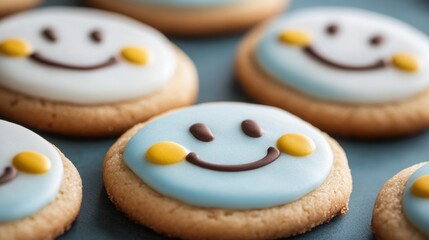 Smiley Face Cookies: Cookies decorated with happy smiley faces.