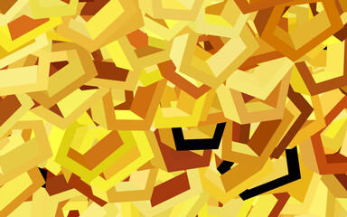 Poster - light orange vector template in hexagonal style.
