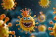 © Marushka - Artistic representation of cheerful disease character. Colorful and captivating cartoon of adorable pathogen. Symbolizes ironic charm of microscopic threats cartoonish friends.