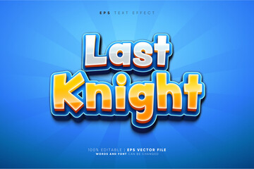 Wall Mural - Last Knight 3D Cartoon Editable Text Effect Style