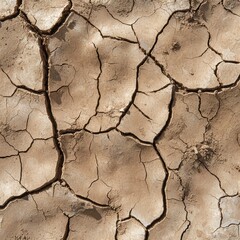 Canvas Print - Cracked dry earth texture background